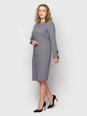 Класичне плаття гусяча лапка для офісу сіре, 48