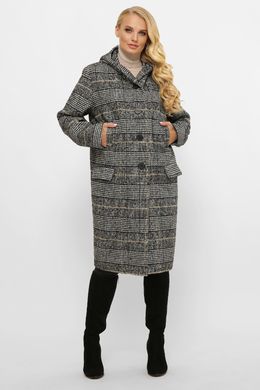 Шерстяное пальто батального размера с капюшоном, 54