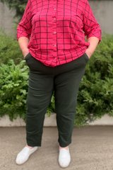 Літні вкорочені штани великих розмірів кольору хакі, 52-54