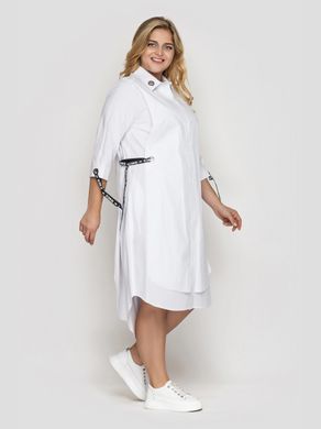 Біле плаття великого розміру з бавовни двошарове, 52-54