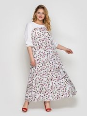 Красиве літнє плаття великого розміру довге з куліскою, 52