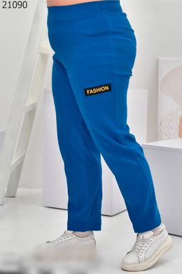 Женские брюки больших размеров весенние бирюзовые, 52-54