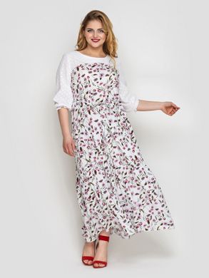 Красиве літнє плаття великого розміру довге з куліскою, 52