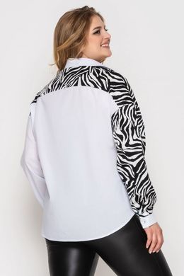 Хлопковая модная рубашка для полных девушек зебра, 52