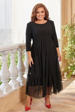 Святкова сукня 72 великого розміру чорна, що приховує, 72