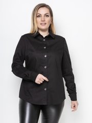 Черная женская рубашка батал классическая, 48-50