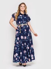 Длинное платье большого размера с цветами, 48