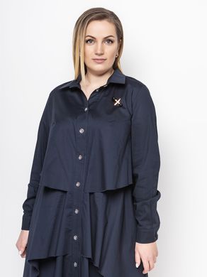 Темно-синє літнє плаття сорочкового крою, 48-50