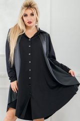 Плаття-сорочка великих розмірів чорне трикотаж, 54