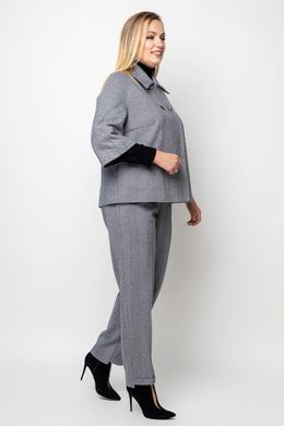 Женский костюм батал брюки с жакетом светло-серый, 50