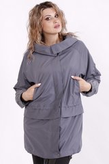 Женская куртка плащевка больших размеров серая, 58