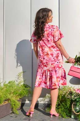 Квіткова сукня батал сорочковий стиль батал рожеве, 50-52