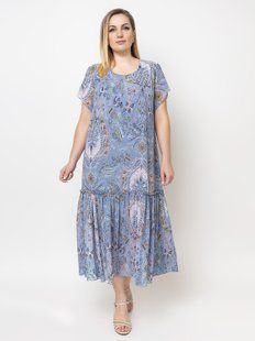 Шифонова сукня з коротким рукавом батал денім, 50