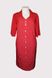 Плаття сорочка для повних з софта легке червоне з чорним горохом, 56-58