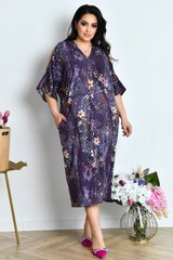 Прямое свободное платье больших размеров фиолетовое, 54