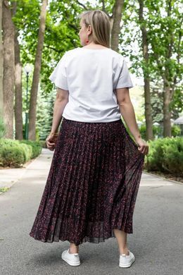 Шифонова жіноча спідниця батал 48-60 розмір пліссе чорна, 48