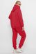 Жіночий теплий костюм великих розмірів худі та штани червоний, 60