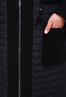 Комбіноване чорне пальто батальних розмірів, 54