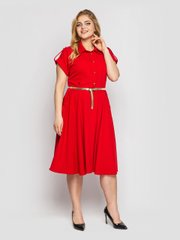 Летнее платье красное с расклешенной юбкой, 48