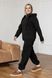 Черный теплый спортивный женский костюм на флисе большие размеры, 50