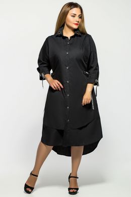 Хлопковое летнее платье черное большого размера, 52-54