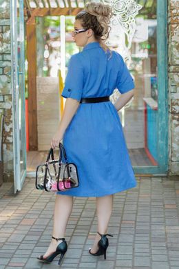 Стильное платье-пиджак батал синего цвета, 56