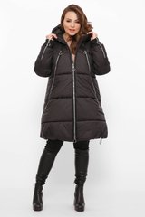 Стильне пальто для повних жінок дуте чорне, 54