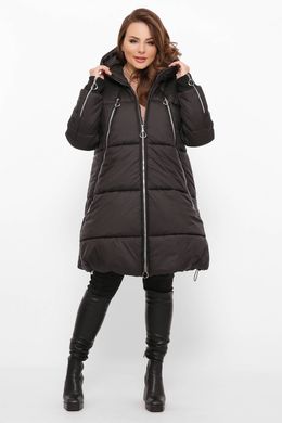 Стильное пальто для полных женщин дутое черное, 56