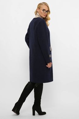 Пальто демісезонне великі розміри пряме синього кольору, 54