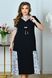 Стильна сукня великих розмірів на літо чорна з білою обробкою, 70