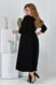 Черное платье больших размеров приталенное с имитацией запаха, 74