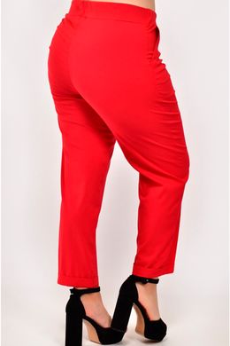 Укороченные брюки больших размеров из бенгалина красные, 52-54