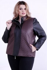 Стеганая куртка женская большого размера коричневая, 58