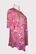 Легкая рубашка супер батал розовая с цветами, 52-54