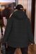 Зимова жіноча куртка великих розмірів чорна плащова тканина, 58