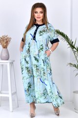 Легке вільне літнє плаття великих розмірів з квітами, 48