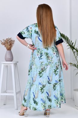 Легкое свободное летнее платье больших размеров с цветами, 54