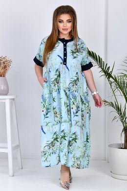Легке вільне літнє плаття великих розмірів з квітами, 54
