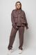 Трендовий батальний жіночий костюм зі штанами мокко, 50