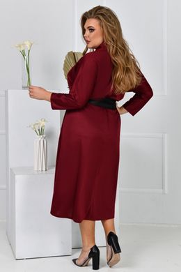 Платье свободное для полных женщин бордового цвета, 54