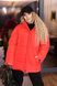 Червона зимова куртка жіноча батал тепла з капюшоном, 60