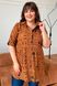 Рубашка женская для полных летняя коричневая с карманами, 52-54