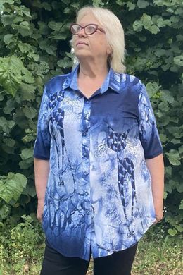 Красивая летняя туника-рубашка большого размера, 52-54