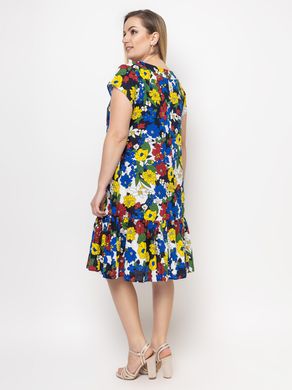 Штапельна сукня на літо батальна з квітами, 52