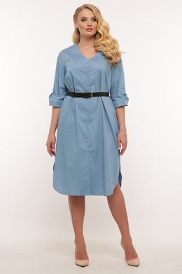 Плаття-сорочка для повних жінок сіро-блакитна, 54