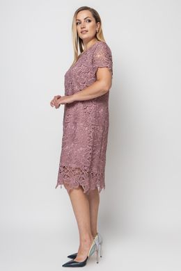 Вечірня сукня з мережива кольору пудра, 52-54