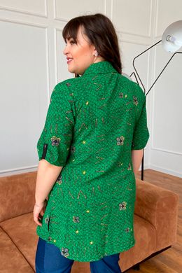 Рубашка на лето женская супер батал зеленая, 52-54