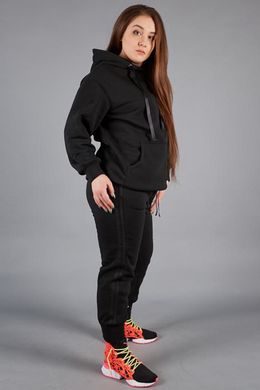 Спортивный костюм для полных черный худи и штаны, 54