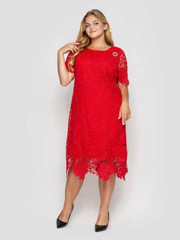 Красное платье с кружевом (56 фото)