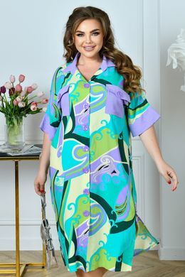 Сукня батал у сорочковому стилі з кольорового штапелю, 64